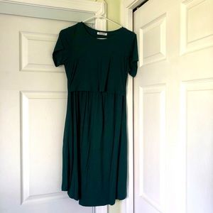 Bearsland Women's Maternity Dress Nursing Breastfeeding Dresses with Pockets